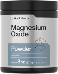 Magnesium Oxide Powder 400mg | 8 oz (227 g) | Vegetarian, Non-GMO | by Horbaach