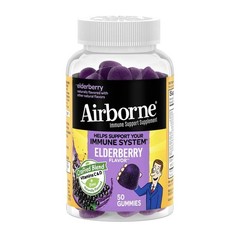 Airborne Elderberry Immune Support w/Vitamin C, D, E & Zinc Flavor Gummies 50 ct
