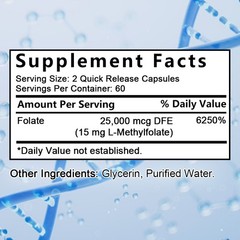 L-Methylfolate Capsules Enhance Memory & Focus,Balanced Mood,Brain& Heart Health