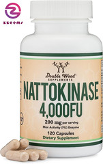 Nattokinase Supplement 4,000 FU Servings, 120 Capsules (Derived from Japanese Na