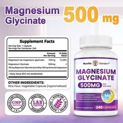 3 Pack Magnesium Glycinate Capsules (720 Capsules, 500 mg Per Serving)
