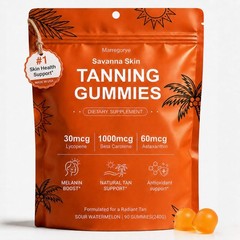 Savanna Skin Tanning Gummies – Tanning Gummies for Women – Astaxanthin, Beta-Car