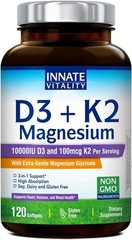 Magnesium Vitamin D3 & K2 MK-7 High Absorption Heart Nerve Support Softgels