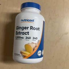 Nutricost Ginger Root Extract 240 Capsules Gluten Free, GMO-Free expires 01/2029