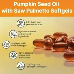 Pumpkin Seed Oil 1000mg with Saw Palmetto 300-Softgels.NEW