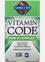 Garden of Life Vitamin Code Raw B-Complex 60 Vegan Caps BB 1/2027 New Sealed