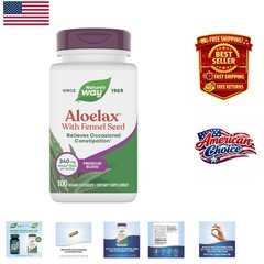 100 Count Aloelax with Fennel Seed – Aloe Vera Capsules for Gentle Relief
