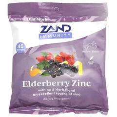 Immunity, Elderberry Zinc Lozenges, Natural, 45 Lozenges