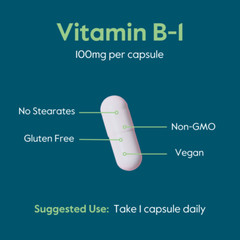 Vitamin B-1 (Thiamine) 100mg (240 Vegetarian Capsules) – Vegan-Gluten Free