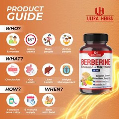 150 Count Herbal Supplement 14 in 1 Extra Strength Berberine Capsules