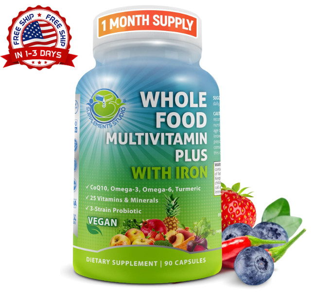 Multivitamin for men and women with 25 essential vitamins and minerals,With Iron