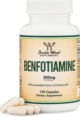 Double Wood Supplements Benfotiamine 300 Mg Vitamin B1 120 ct Exp 02/27