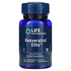 Trans Resveratrol Elite 30 Caps Life Extension Japanese Knotweed/Glactomannans