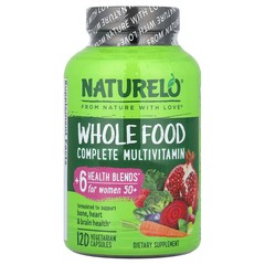 2 X NATURELO, Whole Food Complete Multivitamin, For Women 50+, 120 Vegetarian C