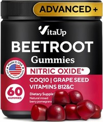 Beet Root Gummies with Grape Seed CoQ10 Vitamin C B12 – 60 Chews