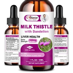 2 Bottles Milk Thistle Liquid Drop,Dandelion Root,Liver Cleanse Immune Support