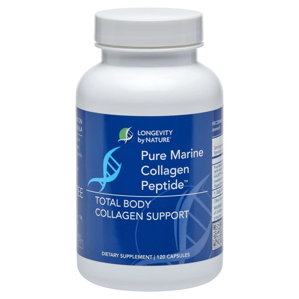 Longevity Marine Collagen Supplement – Types I & III Peptides – 120 Capsules