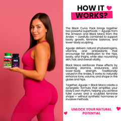 HUGE BUTT GROWING: Aguaje Curvy Fruit + Black Maca Root Pills- 100% Natural Way