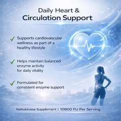 3X Nattokinase Supplement – 10800 FU 60 Capsules Per Serving Heart Circulation