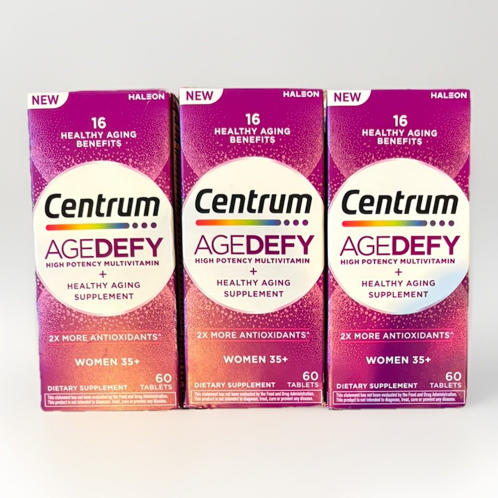 3pk Centrum Age Defy Women’s Multivitamin Healthy Aging Supplement, 60ct 1/28