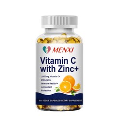 Vitamin C & Zinc Capsules 1000mg Supplement Complex Vegetarian Immune Booster
