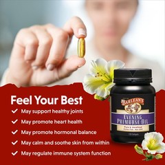 Barlean’s Evening Primrose Oil Capsules, GLA Supplement for Men and Women,