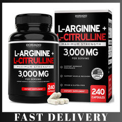 L Arginine L Citrulline 3000mg 240 Capsules Nitric Oxide Workout Supplement