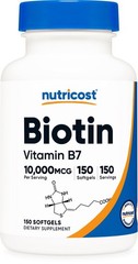 High-Potency Biotin 10,000mcg – 150 Softgels, Gluten-Free, Non-GMO Supplement