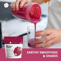 Kate Naturals Beet Root Powder Organic for Smoothie & Energy Boost.(8 OZ)