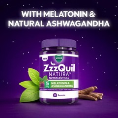 Vicks ZzzQuil Natura Sleep Gummies 48 Pack 5mg Melatonin Strawberry