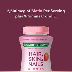 Hair, Skin & Nails Vitamins with Biotin, Women’s Multivitamin,Strawberry Gummies
