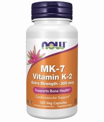 NOW MK-7 Vitamin K-2 Extra Strength 120 Veg Caps, 12/27