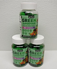 3 Nextdia Super Green Superfood Gummies, 60 gummies each sealed bottle, exp 3/28