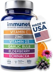 Immuneti Immunity Support Vitamin C D3 Zinc Elderberry 1 Bottle