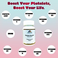 120 Caps, Supports Healthy Platelet Levels, Vitamins, Iron and Papaya leaf.