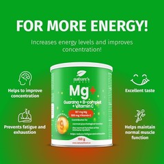 Nature’s Finest Magnesium Citrate Supplement Powder with Guarana 3x150g