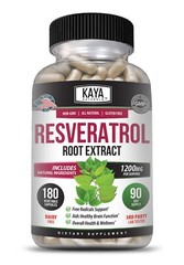 Resveratrol Capsules 180ct Anti-Aging Antioxidants Brain Support Radiant Skin