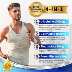 L-Arginine L-Citrulline Drops Liquid, L-Arginine for Men with Boron and Zinc, Hi