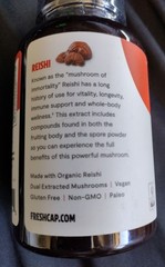 FreshCap Reishi Mushroom Extract Capsules 120 Caps Mushroom Extract. exp 2/27