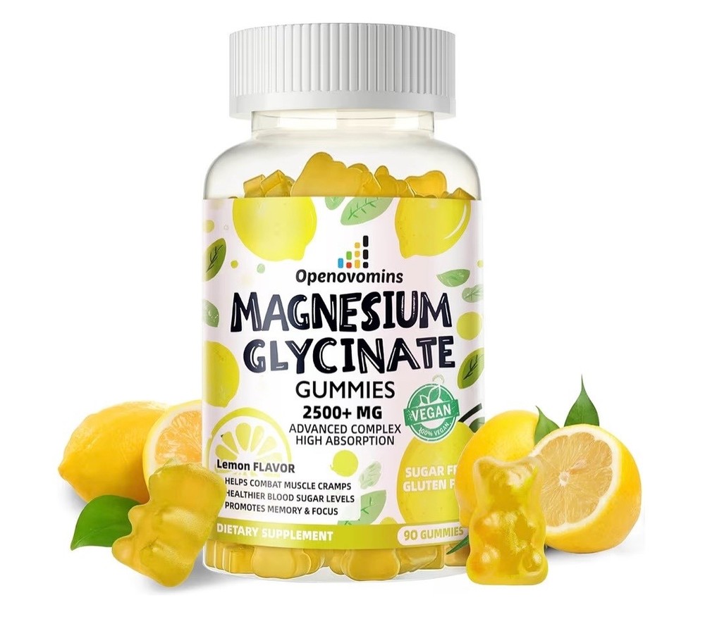 Magnesium Glycinate Gummies 2500mg – Sugar Free Magnesium Potassium Supplement w