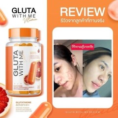 10x GLUTA WITH ME Brighter Skin Reduce Acne Blemishes Freckles Dark Spot 20 Caps
