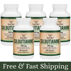 Sulbutiamine, 90 x 200mg Capsules – Memory, Mood, Cognitive Nootropic -5 Packs