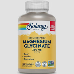Solaray Magnesium Glycinate 350 mg VegCaps, 120 Count Vegan Non-GMO