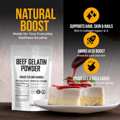 Beef Gelatin Powder 6 Oz – Grass-Fed, Unflavored, Non-Gmo – Premium Thickening A