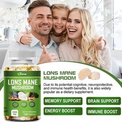 Organic Lion Mane Mushroom Capsules Help with Neurology Cognition and Memory