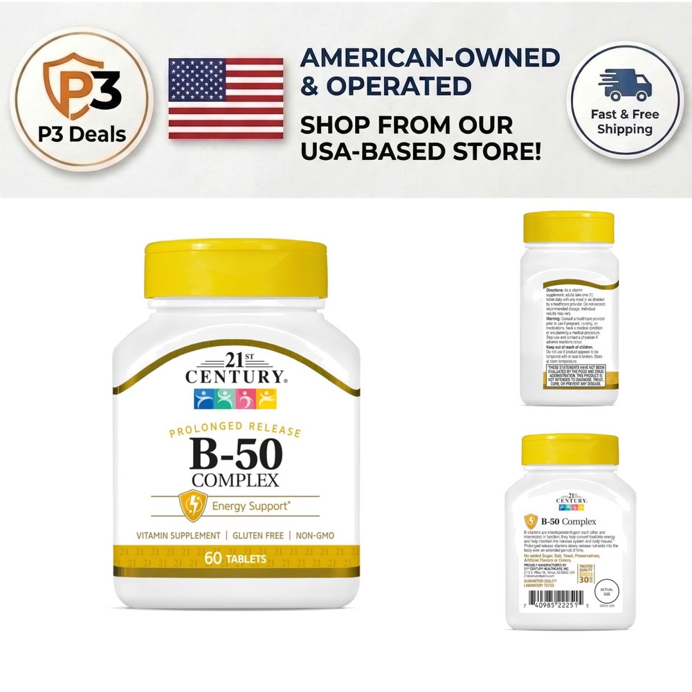 Essential B 50 Complex Energy Support Tablets – 60 Gluten-Free Prolonged Release