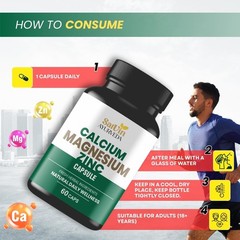 SAT.VIN AYURVEDA Calcium Magnesium Zinc 300 Veg Caps