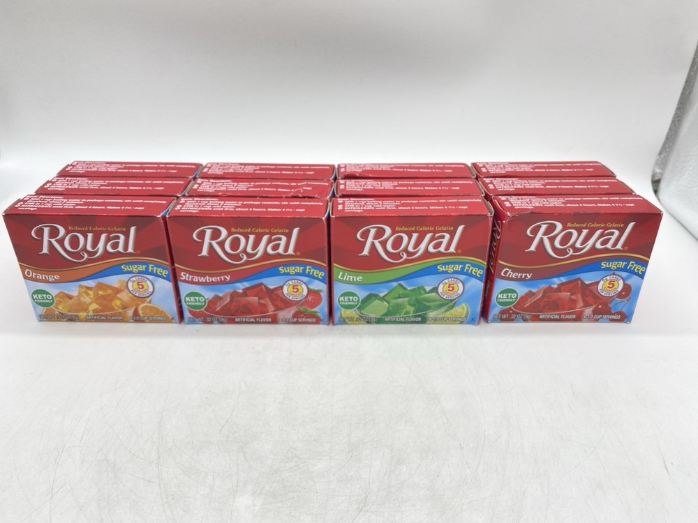 Royal Gelatin Sugar Free Variety Pack of 12-3 Boxes Each Flavor