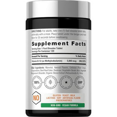 B12 Sublingual Methylcobalamin | 5000mcg | 120 Dissolvable Tablets | by Horbaach