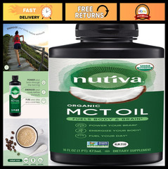 Organic MCT Oil – Keto Friendly, Non-GMO, USDA Certified, Kosher, 16 Fl Oz